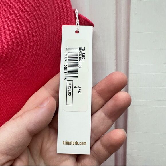 NWT Trina Turk river ponte shift dress coral women's 4 mock neck sleeveless - Picture 10 of 12